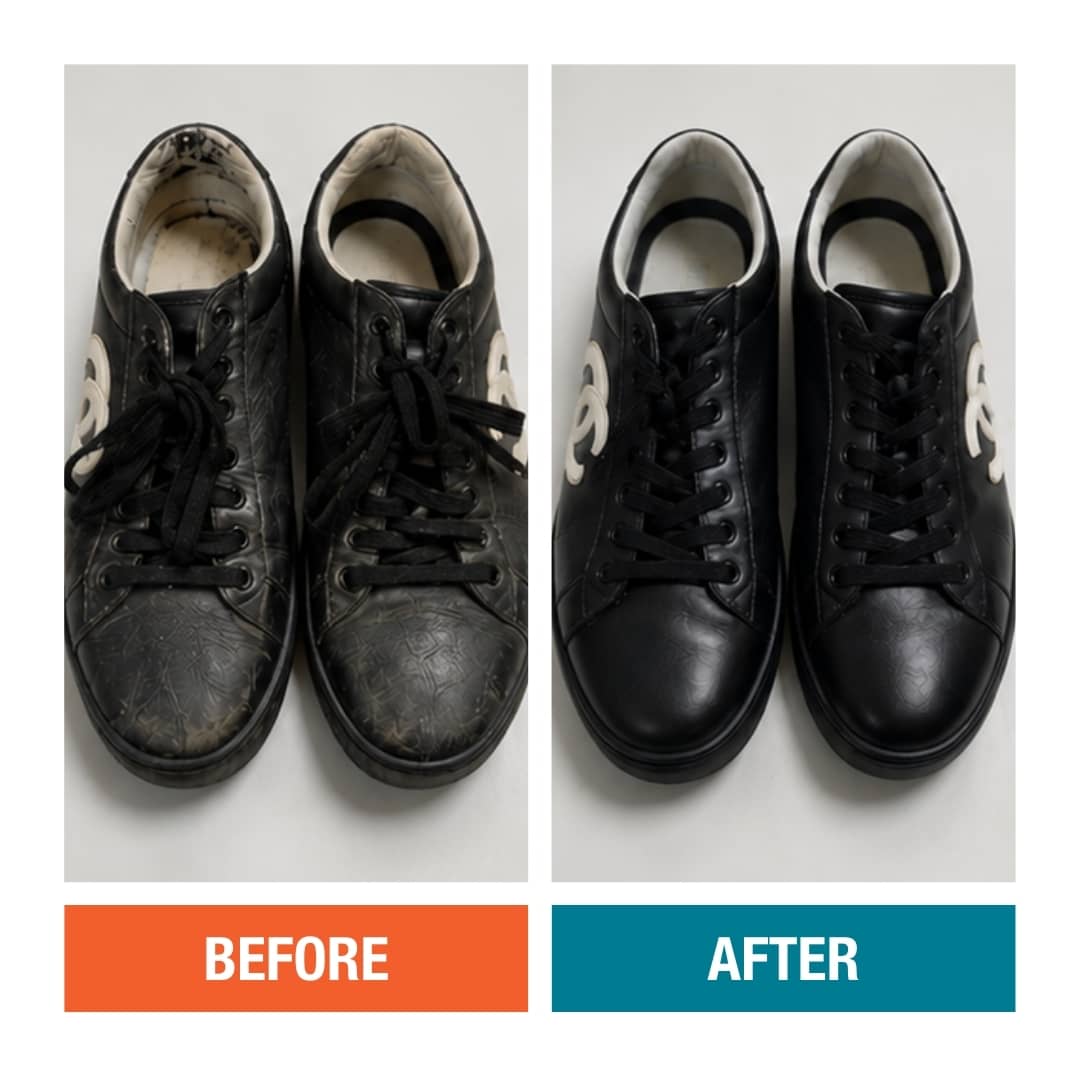 Nike shoes before and after cleaning